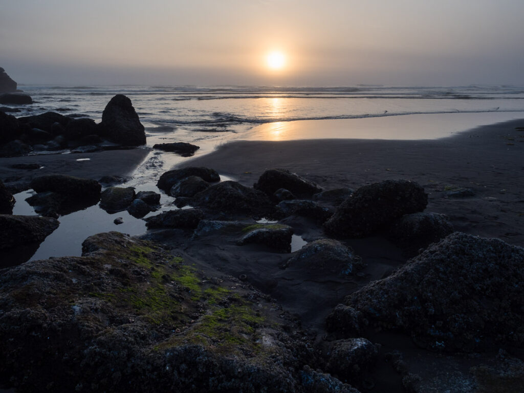 Sunset at Ocean Shores North Jetty - WA, USA