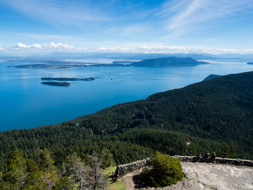 Scenic view from the top of Mount Constitution on Orcas Island - San Juan Islands, WA, USA